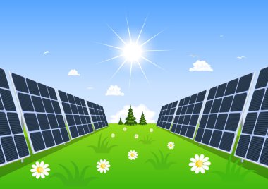 güneş paneli güneş yeşil enerji üretir.