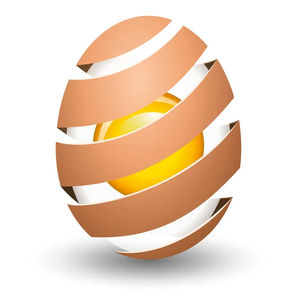 Huevo abstracto con yema sobre fondo blanco — Vector de stock