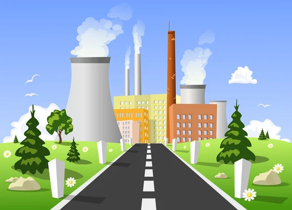 Grafico Vectorial 原子力発電所のカラフルなイラスト Imagen Vectorial 原子力発電所のカラフルなイラスト Depositphotos