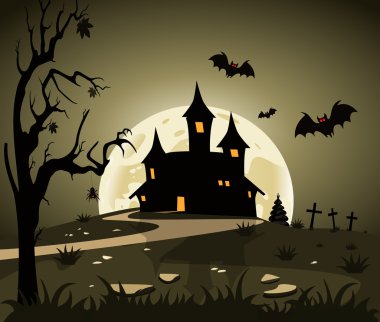 Halloween Tema arka planda Castle