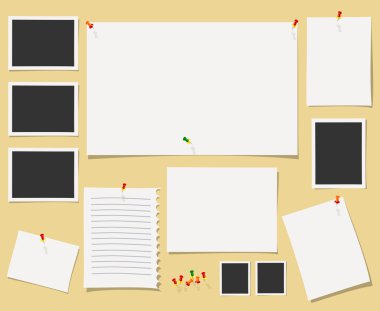 ofis malzemeleri ile vektör yazı tahtası.