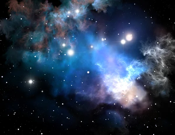 Blue space star nebula — Stock Photo, Image