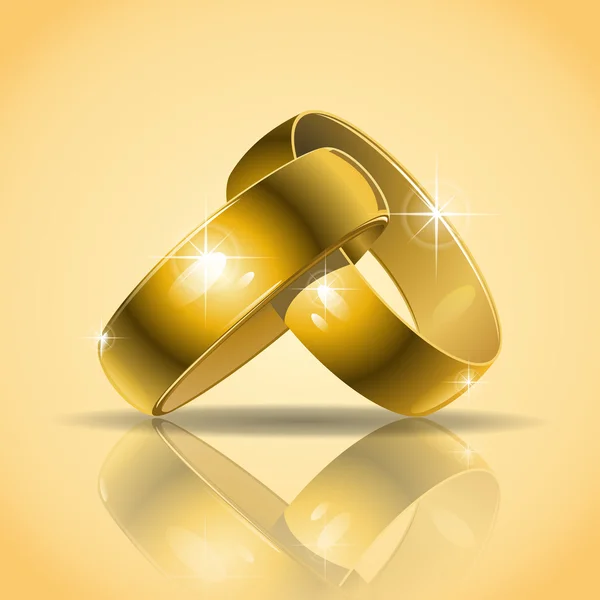 Gold wedding rings — Stock Vector