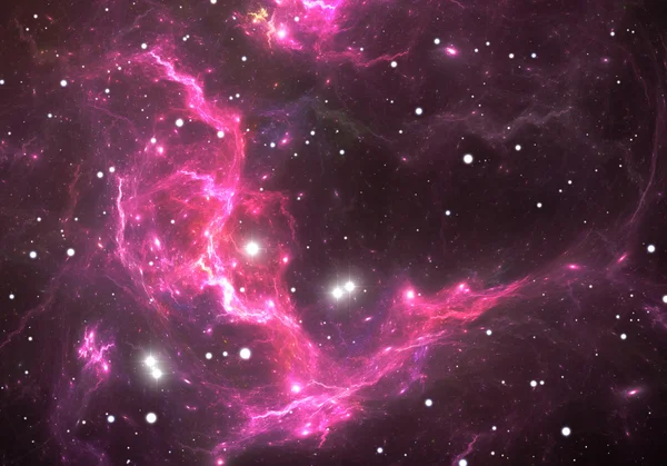 Sfondo spaziale con nebulosa viola e stelle — Foto Stock