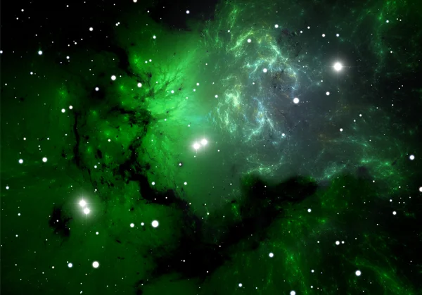 Nuvens verdes de hidrogénio frio na nebulosa — Fotografia de Stock