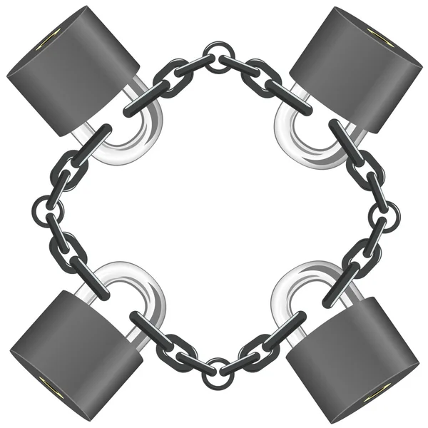Vector steel chain with locks — Stock Vector