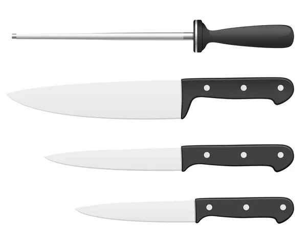 Çelik mutfak bıçakları.