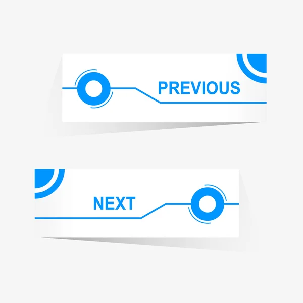 Botones de navegación Vector Anterior y Siguiente para un diseño web personalizado — Vector de stock