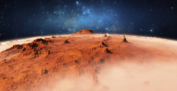 Desert Exoplanet Glowing Nebula Background Illustration — 스톡 사진