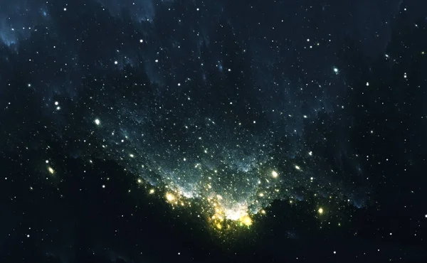 Nebulosa Espacial Brilhante Estrelas Espaço Profundo Ilustração — Fotografia de Stock