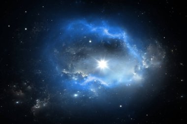 Supernova explosion in the Universe. The spectacular explosion of a star, 3d illustration clipart