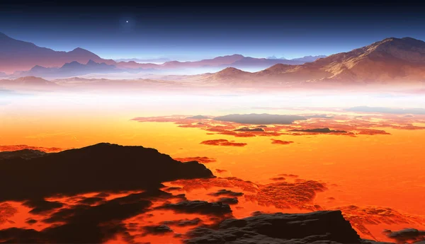 Titan Größter Mond Des Saturn Illustration — Stockfoto