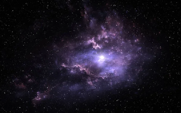 Glühender Weltraumnebel Und Sterne Weltall Illustration — Stockfoto