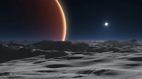 Een Zicht Vanaf Jupiter Maan Ruimte Achtergrond Illustratie — Stockfoto