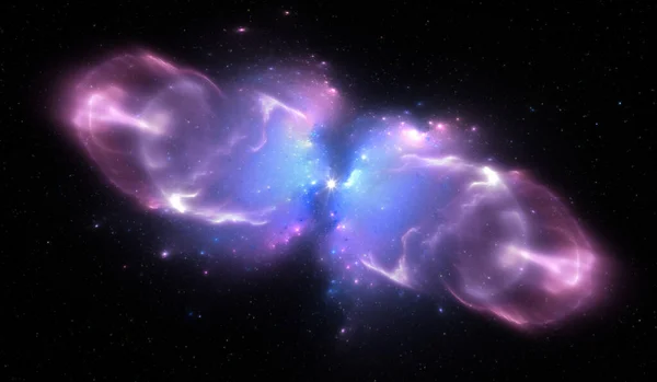 Bipolar planetary nebula. 3d rendering