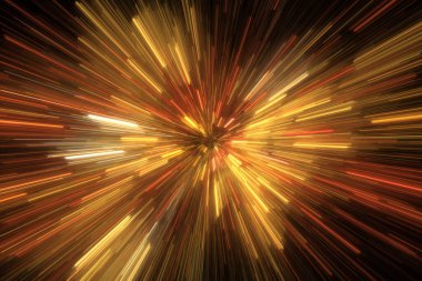 Parlak renkli ışık parçacıkları patlar. 3B illüstrasyon