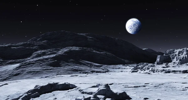 Ανατέλλει Πάνω Από Φεγγάρι Απόδοση — Φωτογραφία Αρχείου