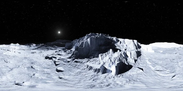 360 Stupňový Pohled Měsíce Země Rovnostranná Projekce Mapa Prostředí Hdri — Stock fotografie