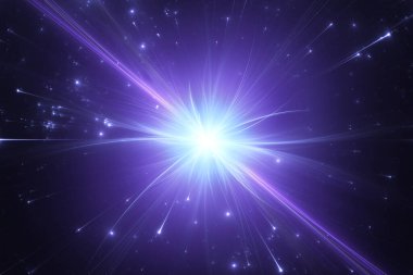 Fragmentation in high-energy collisions between atomic and subatomic particles. 3d illustration