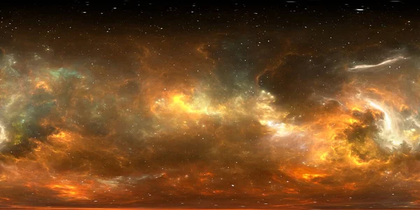 360 Degree Stellar System Gas Nebula Panorama Environment 360 Hdri — Stockfoto