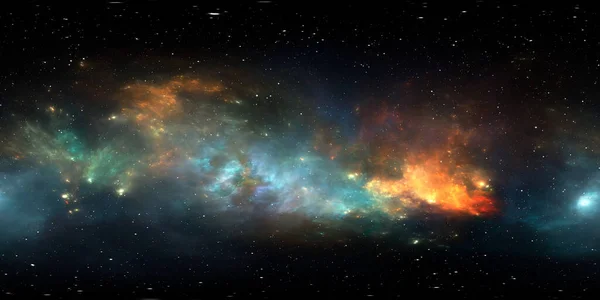 360 Градусів Зоряної Системи Газової Туманності Панорама Навколишнє Середовище 360 — стокове фото