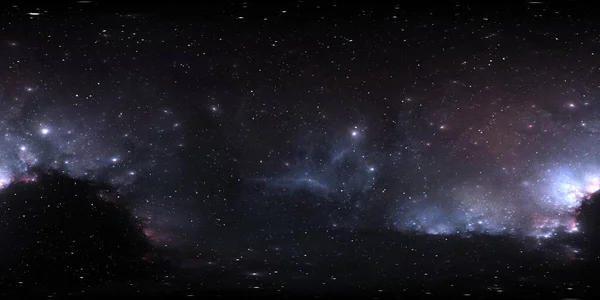 360 Degree Space Background Nebula Stars Equirectangular Projection Environment Map — 图库照片