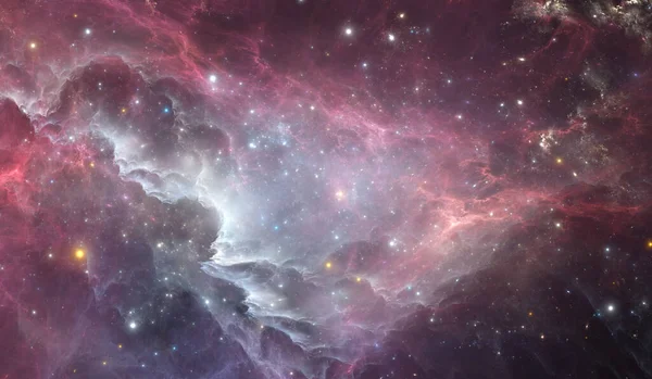 Glowing Huge Nebula Young Stars Space Background Illustration — 스톡 사진