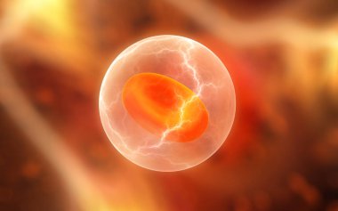 Red blood cell with nano synthetic membrane, 3D illustration