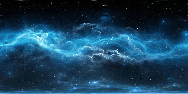 360 Stopni Tła Kosmicznego Mgławicą Gwiazdami Rzut Prostokątny Mapa Środowiska — Zdjęcie stockowe