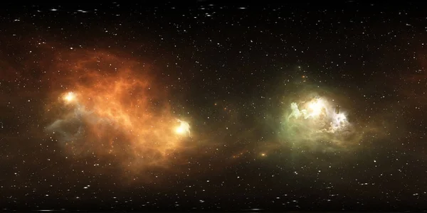 360 Stupňové Prostorové Pozadí Mlhovinou Hvězdami Rovnoúhlá Projekce Mapa Prostředí — Stock fotografie