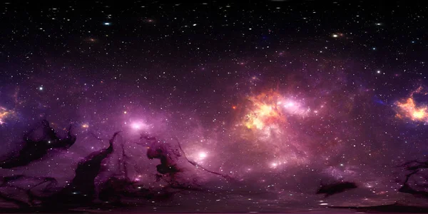 360 Degree Stellar System Gas Nebula Panorama Environment 360 Hdri — Stock fotografie