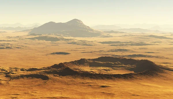Detailed View Martian Landscape Mars Dust Storm Illustration — 图库照片