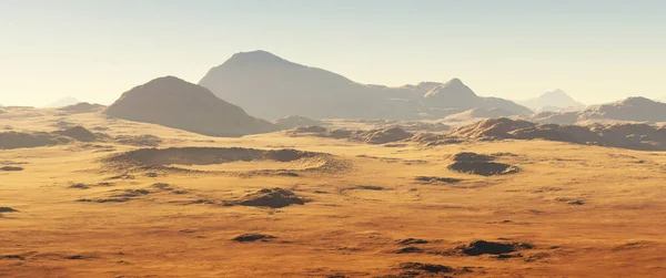 Detailed Panoramic View Martian Landscape Mars Dust Storm Illustration — Zdjęcie stockowe