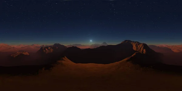 360 Degree Panorama Mars Sunset Environment Hdri Map Equirectangular Projection — Foto de Stock