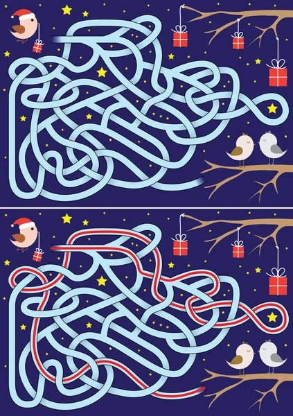 Labirinto di Natale — Vettoriale Stock