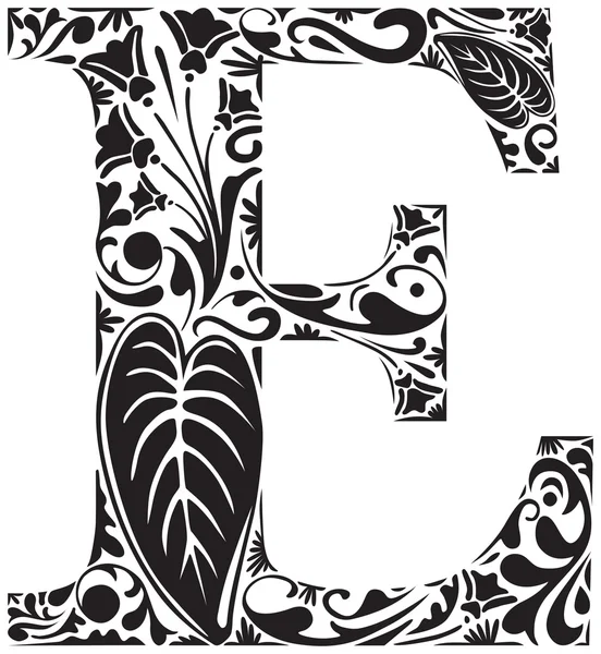 Floral E — Stockvector