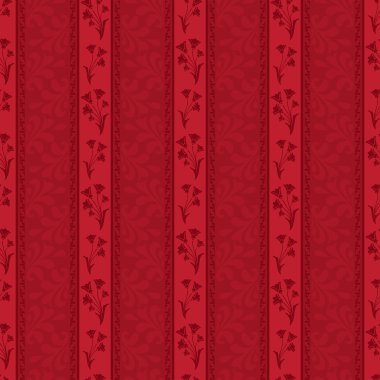 Kırmızı çiçek desenli