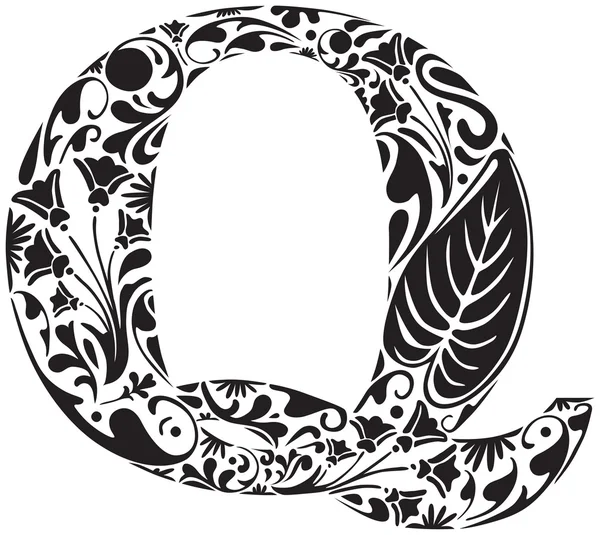 Q floral — Image vectorielle
