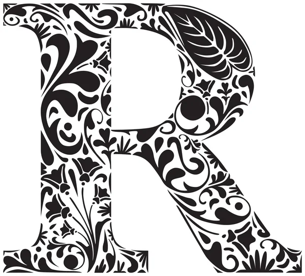 Floral R — Stockvector