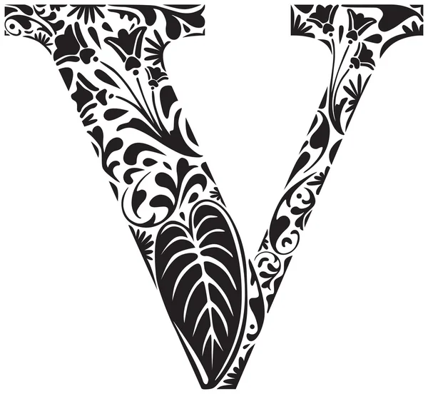 V floral — Vector de stock