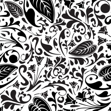 siyah ve beyaz çiçek desenleri