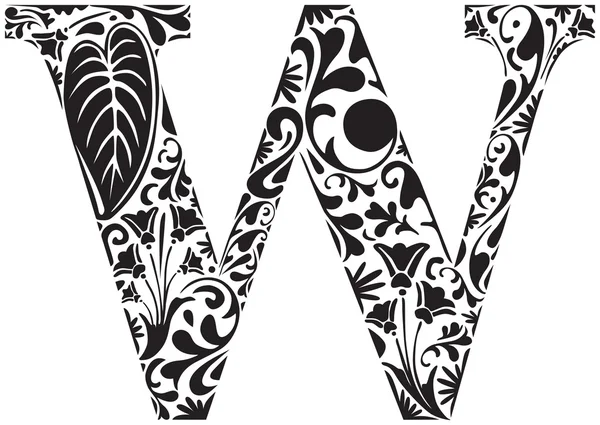 W floral — Image vectorielle