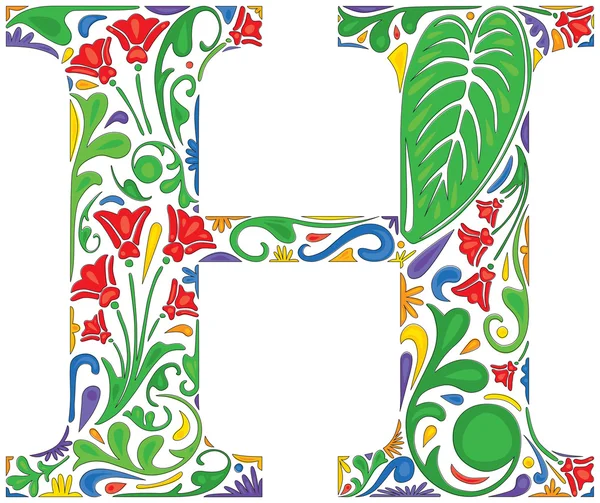 H floral — Archivo Imágenes Vectoriales