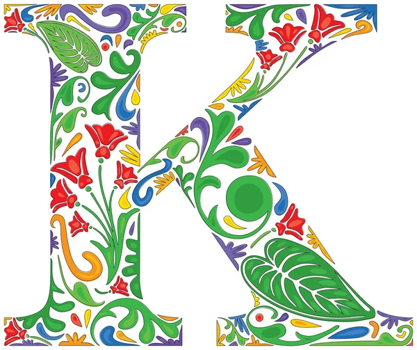 Floral K — Stock Vector