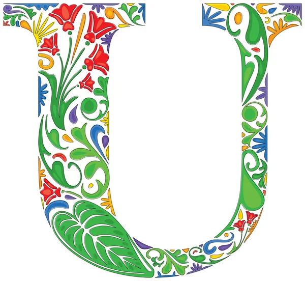 Floral U — Stockvector