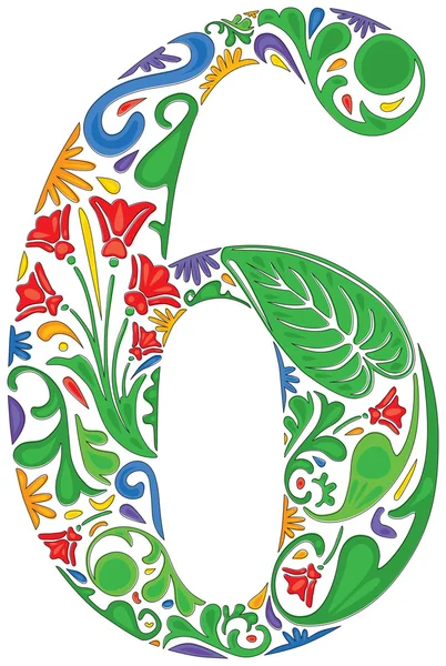 Six floral — Image vectorielle