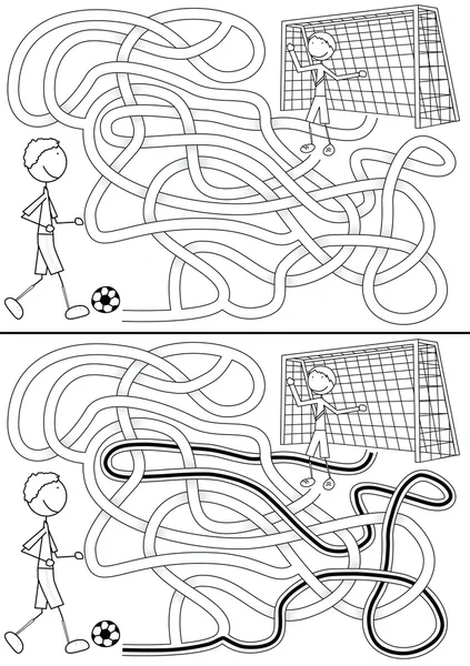 Labirinto de futebol — Vetor de Stock