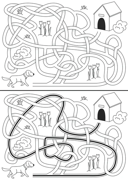 Labyrinthe de chien — Image vectorielle