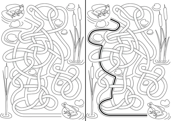 Laberinto de ranas — Archivo Imágenes Vectoriales