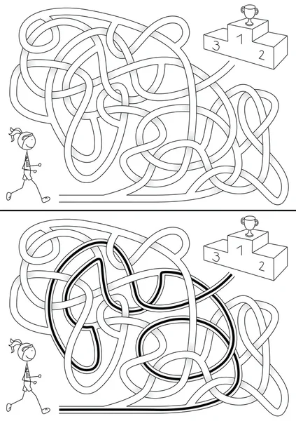 Läuferlabyrinth — Stockvektor